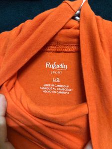 Rapaella Orange High Neck T Shirt