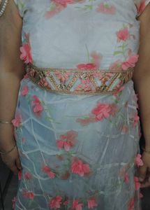 Floral White Ethnic Gown