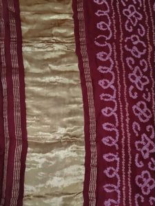 Maroon Gajji silk saree with lagdi pagta