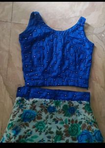 Blue Skirt And Blouse For Weddings