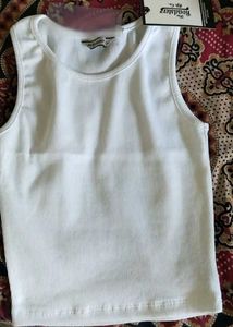 White Ribbed Tank Top