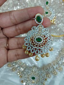 White Stone Zicron Finish Necklace