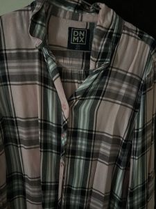 Pink Plaid Cropped Shirt