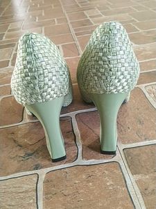 Green Woven Heels