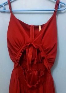 Red Cutout Maxi Dress