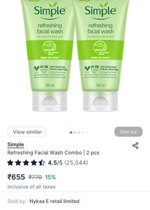 SIMPLE Facewash Pack Of Two
