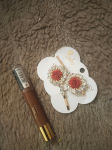 Matt Lipstick With Stone Hair Clip (Combo Offer)