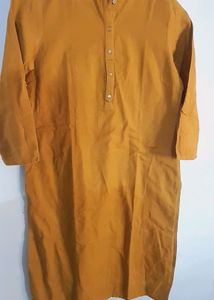 Dark Mustard Kurta Cotton (BRANDED)