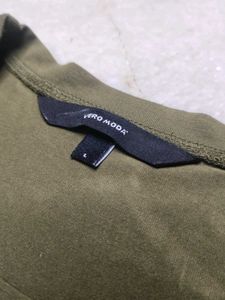 Olive Green Cut-Out T-Shirt