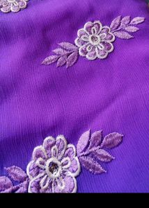 Embroidery Work Lavender Saree
