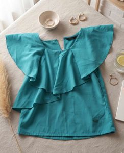 Teal Ruffle Top