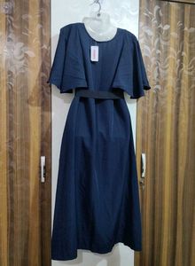 Elegant Navy Blue Midi Dress