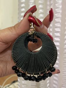 Black Thread Hoops