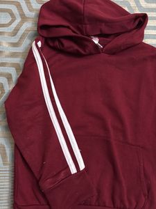 Burgundy Striped Hoodie
