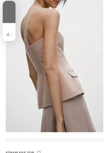 Strapless Peplum Top