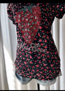 Korean Velvet Embellished Top✨