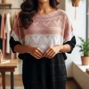 Cute Heart Pattern Knit Top