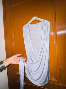 Elegant Silver Draped Top