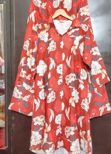 Rust Floral Printed Co-Ords Set For 40 Bust