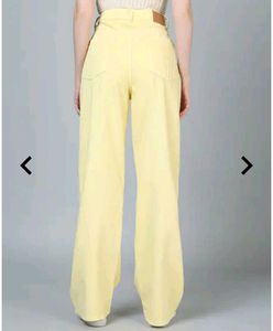 Yellow Wide Leg Denim Jeans