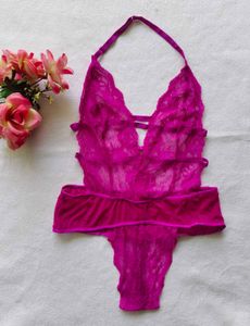 Magenta Lace Teddy Bodysuit