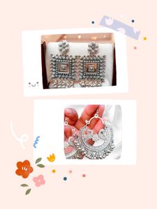Combo Of Silver Jhumka Earrings