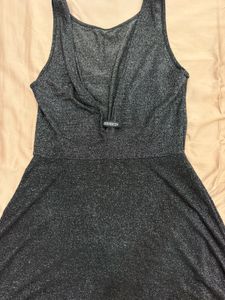 Sparkly Gray Fit &amp; Flare Dress