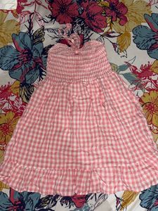 Gingham Strapless Dress