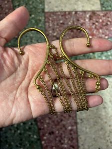 Gold Chain Ear Cuff Earrings