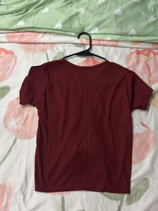 Burgundy Ruched Cropped Top
