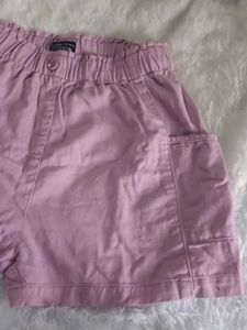 Lavender High-Waisted Shorts