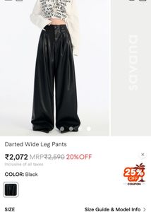 Wide Leg Faux Leather Pants