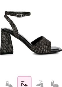 Londen Rag Embellished Block Heels
