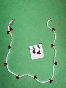 cherry necklace and earring🍒