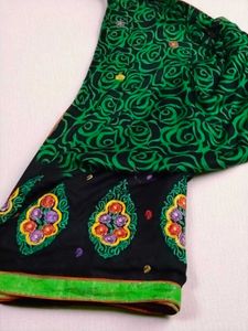 Embroidery Beautiful Party Daily Wear Saree
