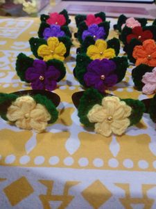 Puff Flower Crochet Hairtie