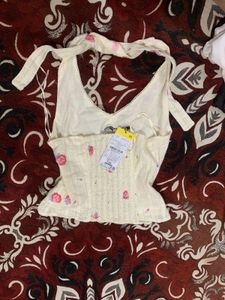 White Cute Halter Top