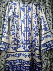 Blue &amp; White Printed Kurti