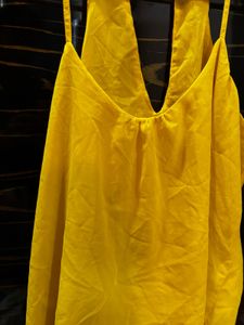 Yellow Spaghetti Strap Layered Tank