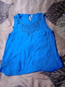 Blue Lace Tank Top