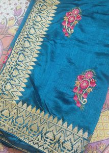 Teal Blue Festive Saree