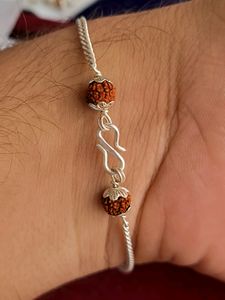 Silver Rudraksh Trendy Rakhi / Bracelet