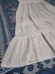 White Embroidered Sleeveless Dress