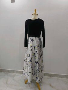 velvet and satin Gown