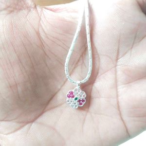 pure Silver Snack Chain+Pandent 16inch