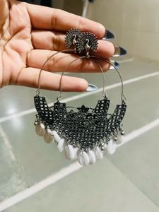 Navratri Style Oxidised Earrings