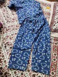 Cute Heart Print Top with lower