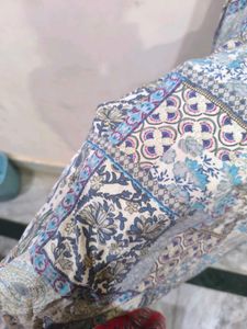 Blue patchwork Kurta with golden detailing