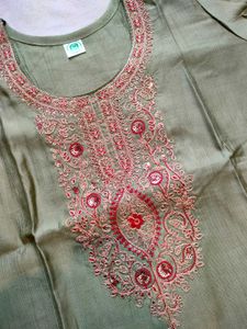 Green Embroidered Kurti