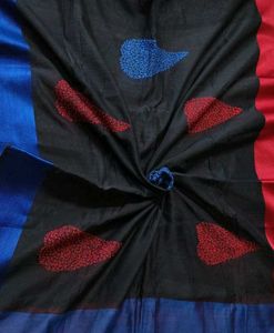 Women Black Silk Thread Embroidered Dupatta